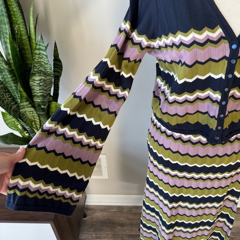 NWT! Sezane Two-Piece Set June Pamiane Chevron Sweater Skirt and Cardigan - Picture 8 of 14